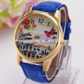 Castle dial leather watch band cheap fashion watch children
